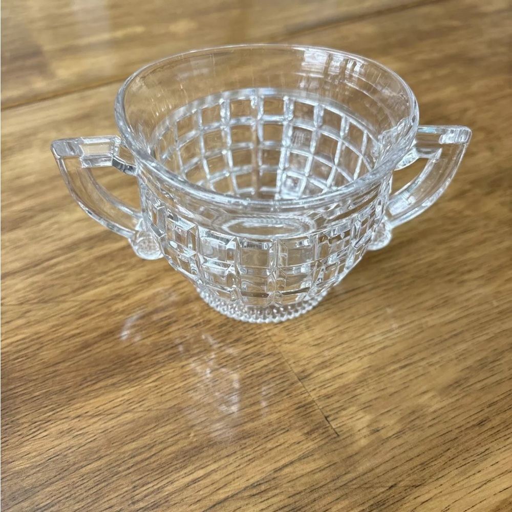 Vintage Heisey Glass Clear Victorian Creamer & Sugar Bowl Handles USA Excellent! - Picture 9 of 16